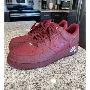 Nike Air Force One 1 Leather Premium Team Red AJ7280-600 Mens Size 11.5 Burgundy